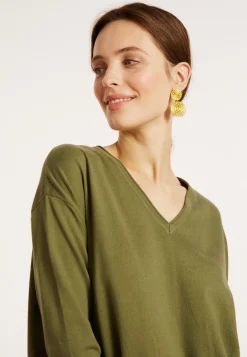 Maison Montagut Pull Ample Col V En Coton Bio - Meve><noscript><img width=