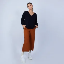 Maison Montagut Pull Ample Col V En Laine Et Soie - Baba><noscript><img width=