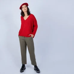 Maison Montagut Pull Ample Col V En Laine Et Soie - Baba><noscript><img width=