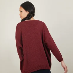 Maison Montagut Pull Ample Col V En Laine Et Soie - Baba><noscript><img width=