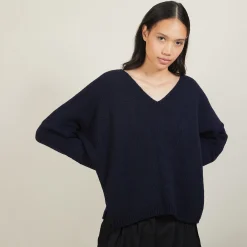 Maison Montagut Pull Ample Col V En Laine Et Soie - Baba><noscript><img width=