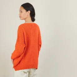 Maison Montagut Pull Ample Col V En Laine Et Soie - Baba><noscript><img width=