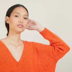 Maison Montagut Pull Ample Col V En Laine Et Soie - Baba><noscript><img width=