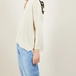 Maison Montagut Pull Ample Col V En Laine Et Soie - Baba><noscript><img width=