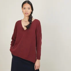 Maison Montagut Pull Ample Col V En Laine Et Soie - Baba><noscript><img width=