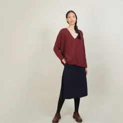 Maison Montagut Pull Ample Col V En Laine Et Soie - Baba><noscript><img width=