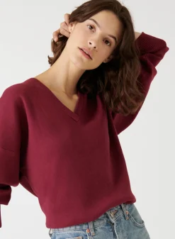 Maison Montagut Pull Ample Col V Finition Bords Cotes - Alderic><noscript><img width=