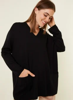 Maison Montagut Pull Ample Col V Poches Merinos - Albertine><noscript><img width=