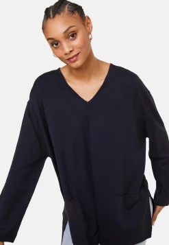 Maison Montagut Pull Ample Col V Poches Merinos - Albertine><noscript><img width=