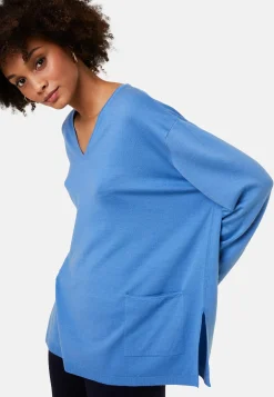 Maison Montagut Pull Ample Col V Poches Merinos - Albertine><noscript><img width=