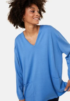 Maison Montagut Pull Ample Col V Poches Merinos - Albertine><noscript><img width=