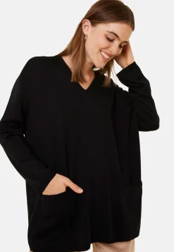 Maison Montagut Pull Ample Col V Poches Merinos - Albertine><noscript><img width=