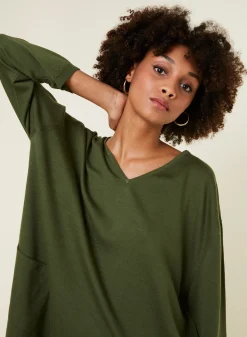 Maison Montagut Pull Ample Col V Poches Merinos - Albertine><noscript><img width=