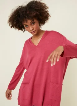 Maison Montagut Pull Ample Col V Poches Merinos - Albertine><noscript><img width=