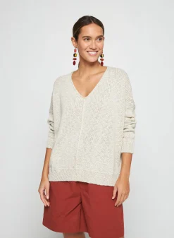 Maison Montagut Pull Ample Coton Et Lin - Thalie><noscript><img width=