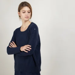 Maison Montagut Pull Ample En Cachemire Boutons Epaule - Brook><noscript><img width=