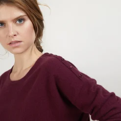 Maison Montagut Pull Ample En Cachemire Boutons Epaule - Brook><noscript><img width=