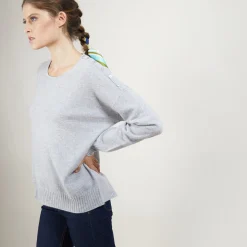 Maison Montagut Pull Ample En Cachemire Boutons Epaule - Brook><noscript><img width=