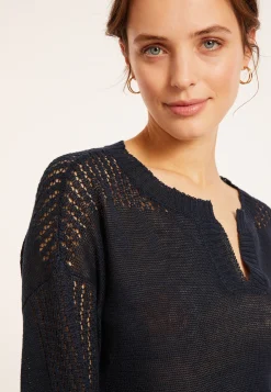 Maison Montagut Pull Ample En Lin Manches Ajourees - Molene><noscript><img width=