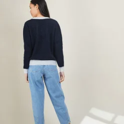 Maison Montagut Pull Bicolore Col Rond En Mohair - Flavie>Femme Pulls