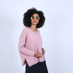 Maison Montagut Pull Cachemire Avec Fentes Cotes - Brenda><noscript><img width=