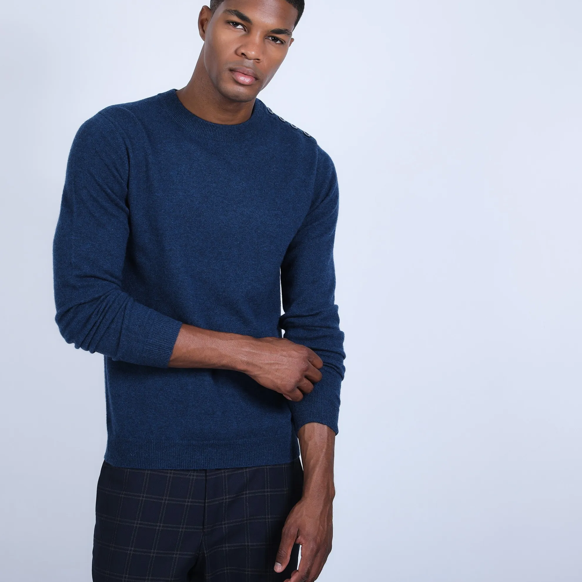 Maison Montagut Pull Cachemire Boutons Epaule - Bonifas>Homme Pulls