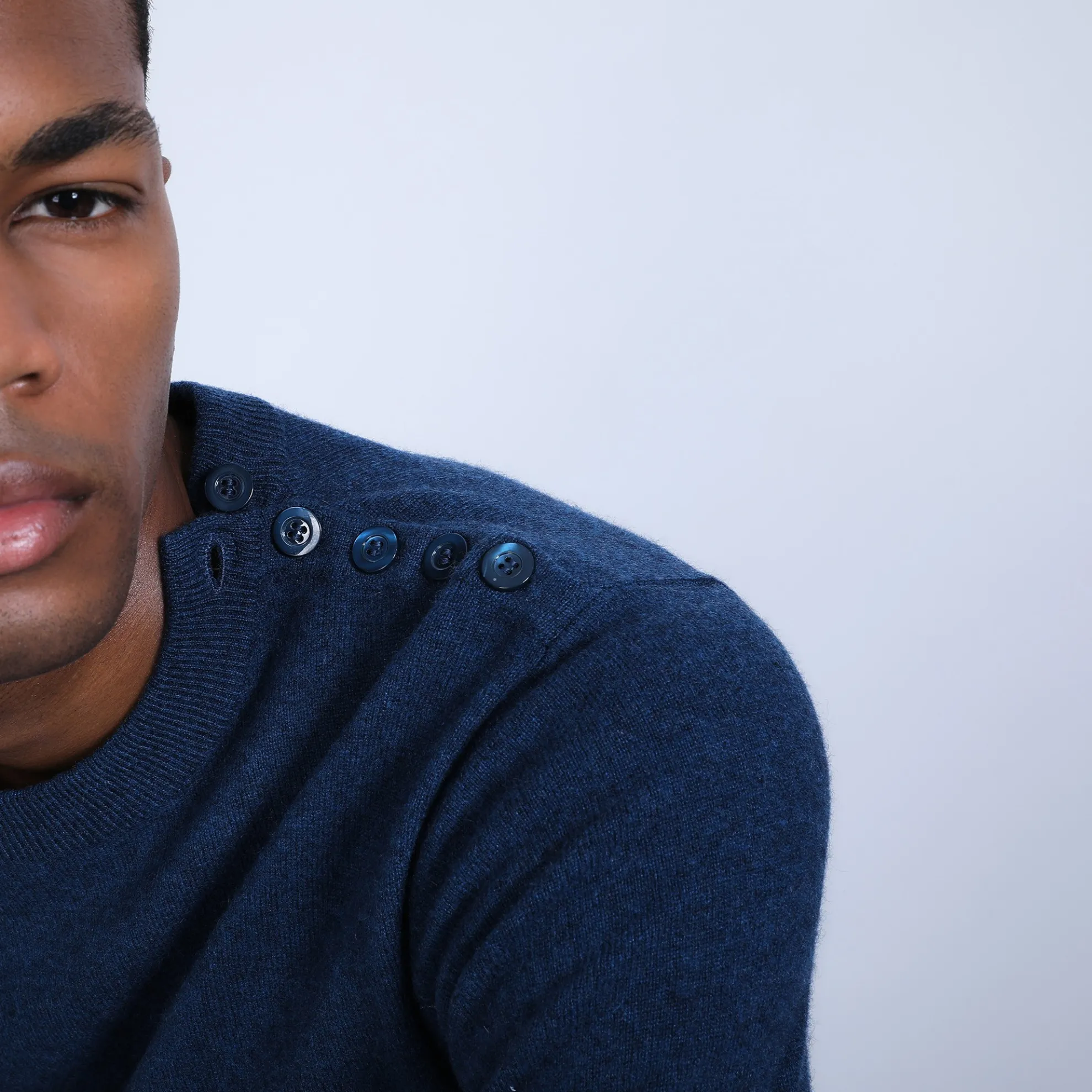 Maison Montagut Pull Cachemire Boutons Epaule - Bonifas>Homme Pulls