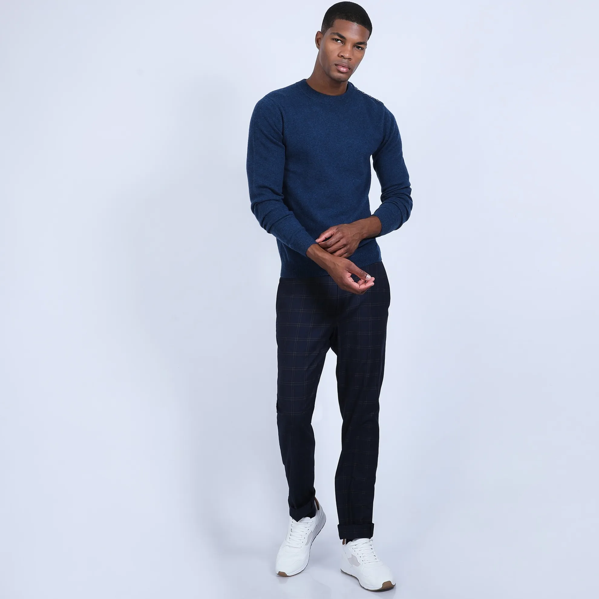 Maison Montagut Pull Cachemire Boutons Epaule - Bonifas>Homme Pulls