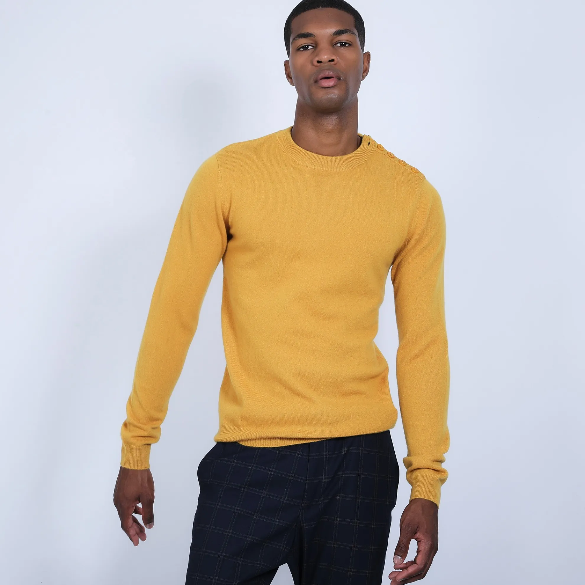 Maison Montagut Pull Cachemire Boutons Epaule - Bonifas>Homme Pulls