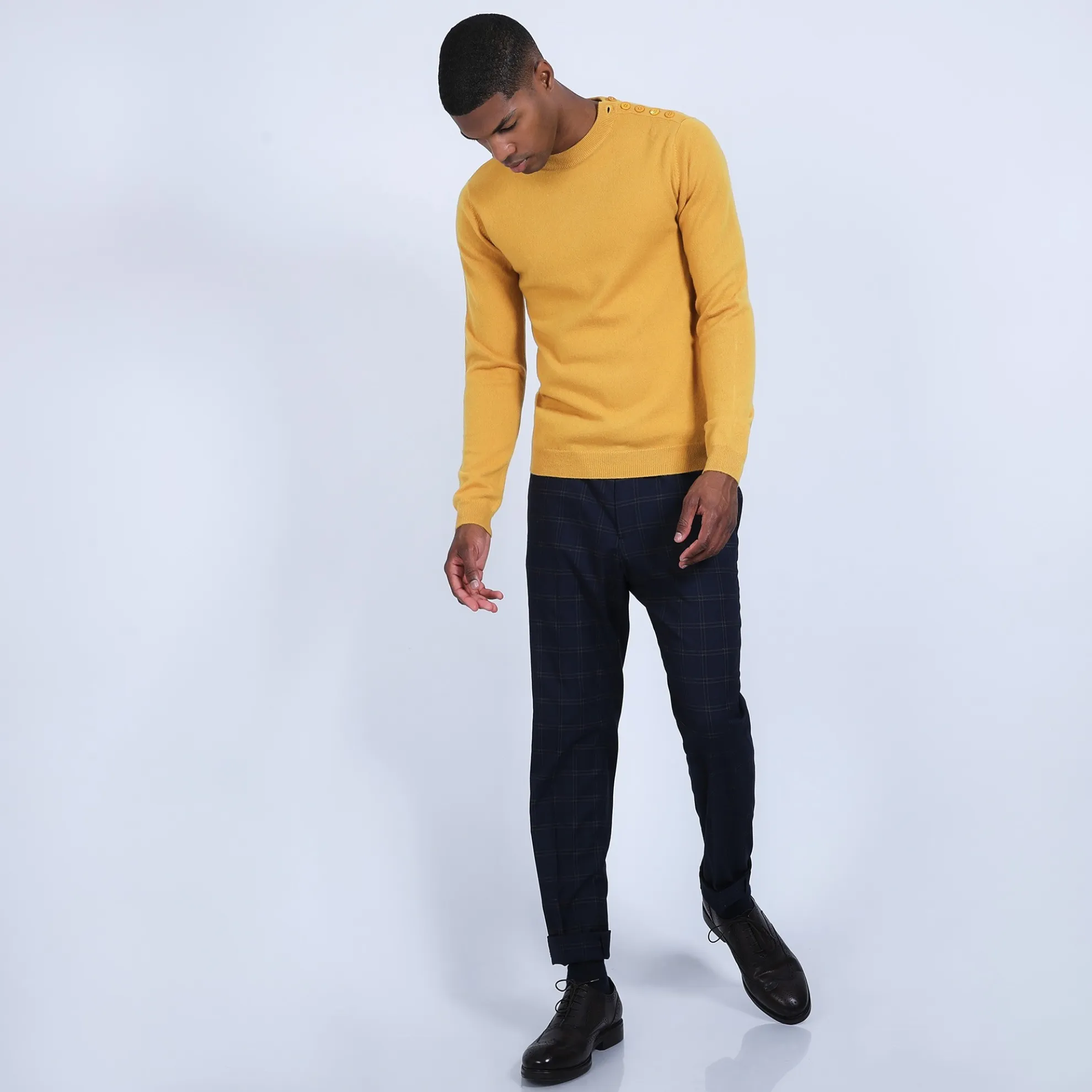 Maison Montagut Pull Cachemire Boutons Epaule - Bonifas>Homme Pulls