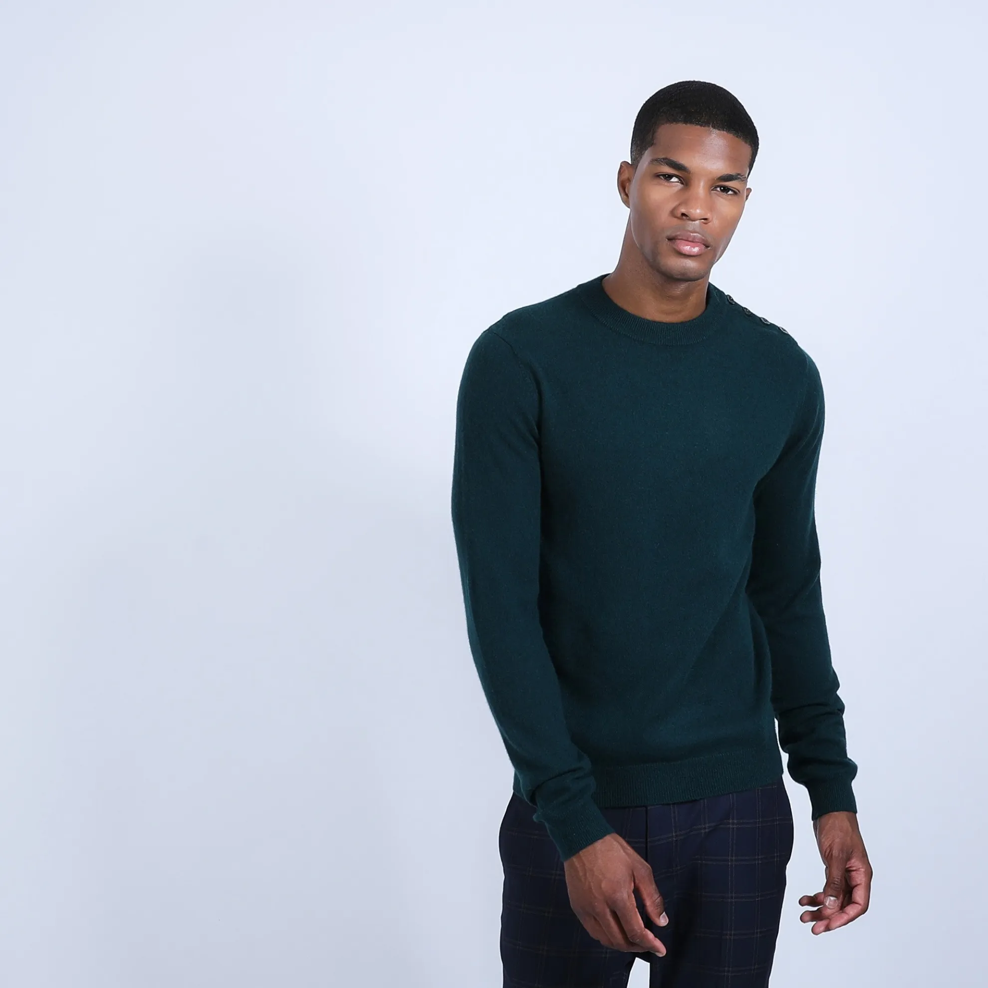 Maison Montagut Pull Cachemire Boutons Epaule - Bonifas>Homme Pulls