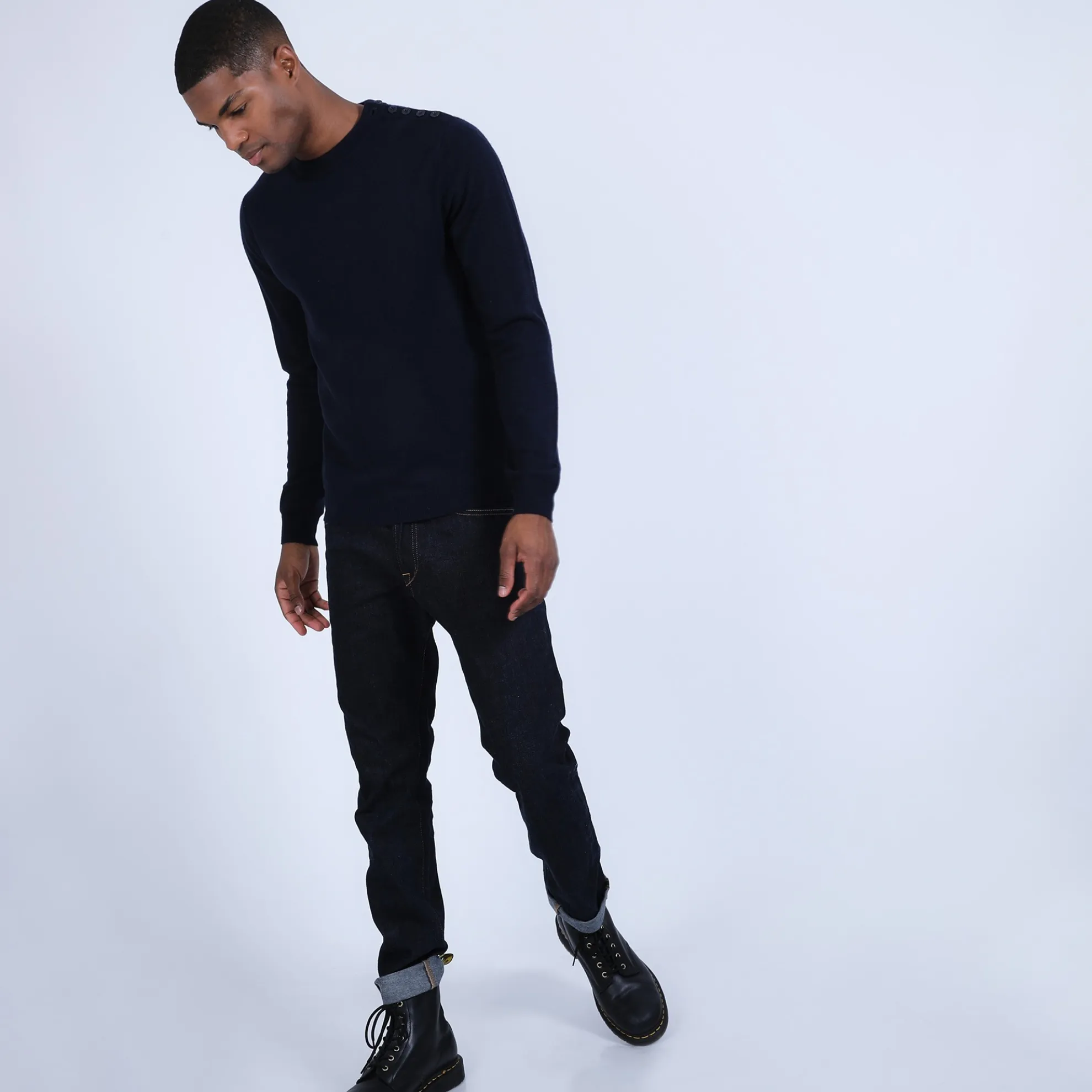 Maison Montagut Pull Cachemire Boutons Epaule - Bonifas>Homme Pulls