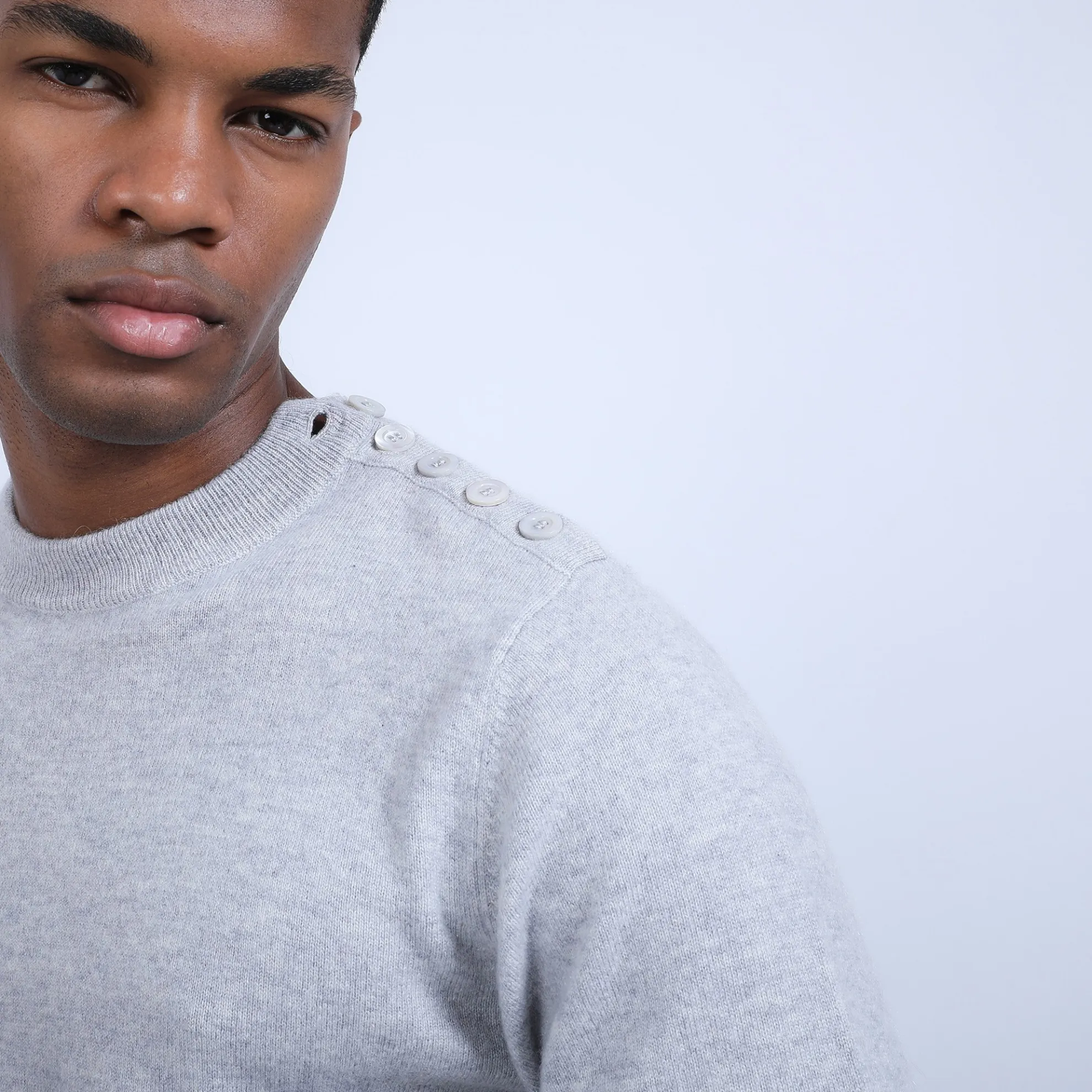 Maison Montagut Pull Cachemire Boutons Epaule - Bonifas>Homme Pulls