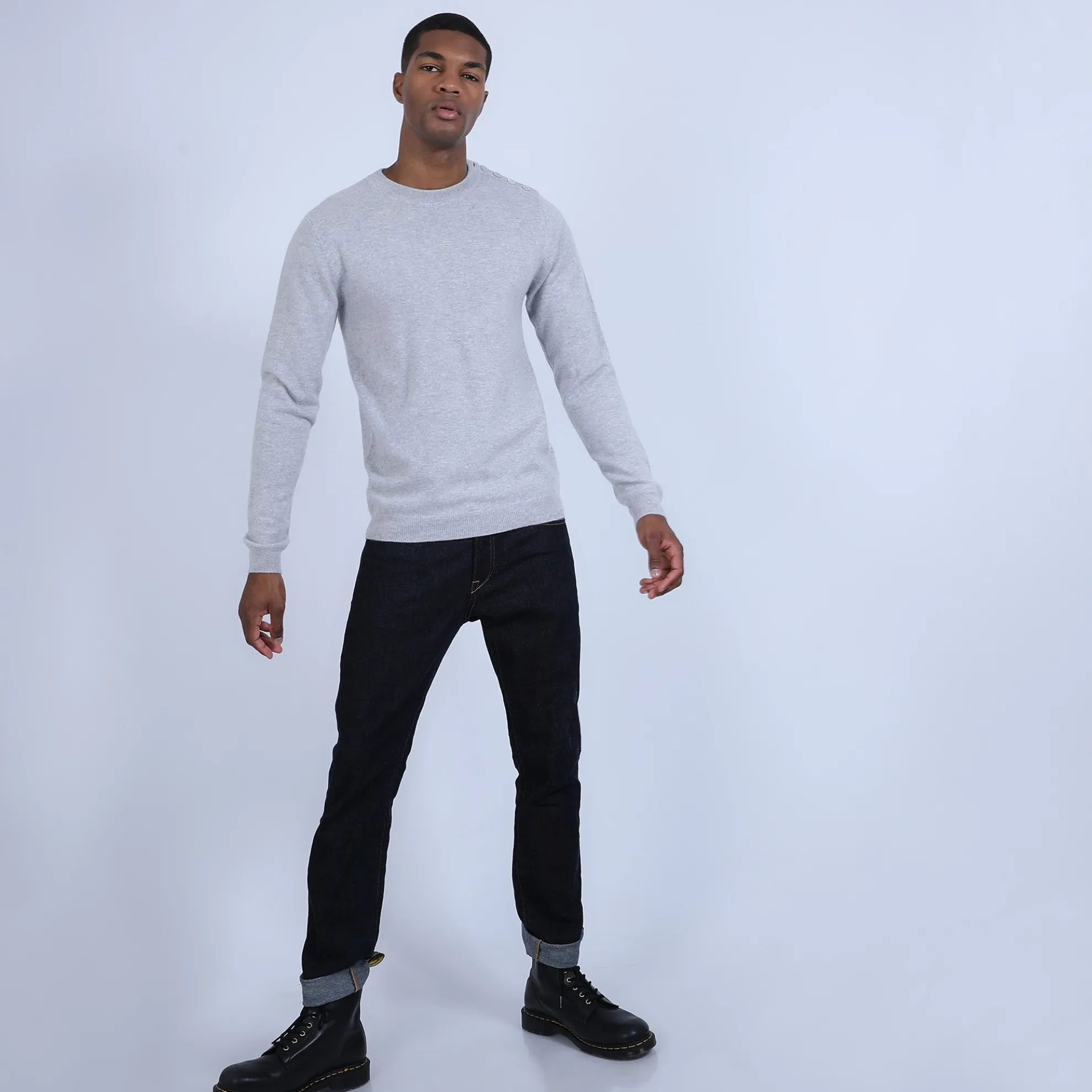 Maison Montagut Pull Cachemire Boutons Epaule - Bonifas>Homme Pulls