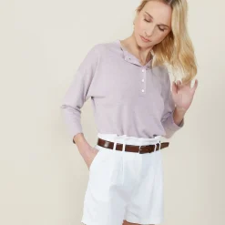 Maison Montagut Pull Col Boutonne En Lin Cachemire - Naza>Femme Pulls