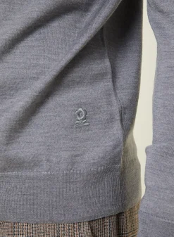 Maison Montagut Pull Col Camionneur Avec Logo En Laine Merinos - Ryan><noscript><img width=