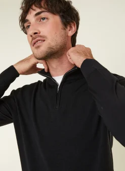 Maison Montagut Pull Col Camionneur Avec Logo En Laine Merinos - Ryan><noscript><img width=