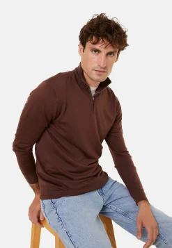 Maison Montagut Pull Col Camionneur Avec Logo En Laine Merinos - Ryan><noscript><img width=