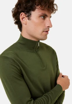 Maison Montagut Pull Col Camionneur Avec Logo En Laine Merinos - Ryan><noscript><img width=