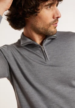 Maison Montagut Pull Col Camionneur Avec Logo En Laine Merinos - Ryan><noscript><img width=