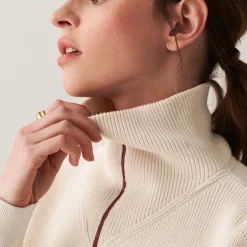 Maison Montagut Pull Col Camionneur Zippe En Grosse Maille - Denise>Femme Pulls