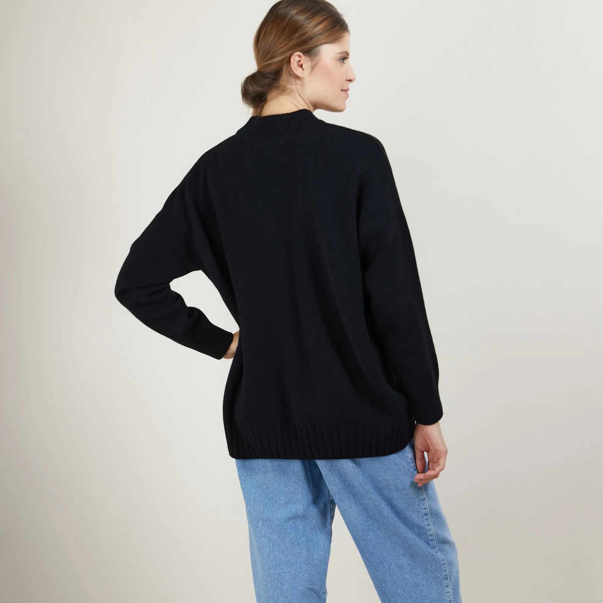 Maison Montagut Pull Col Montant Oversize En Cachemire Melange - Glace>Femme Pulls