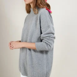 Maison Montagut Pull Col Montant Oversize En Cachemire Melange - Glace><noscript><img width=