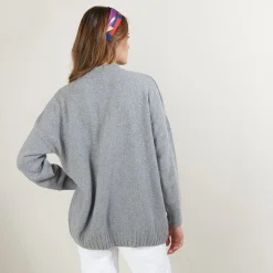 Maison Montagut Pull Col Montant Oversize En Cachemire Melange - Glace><noscript><img width=