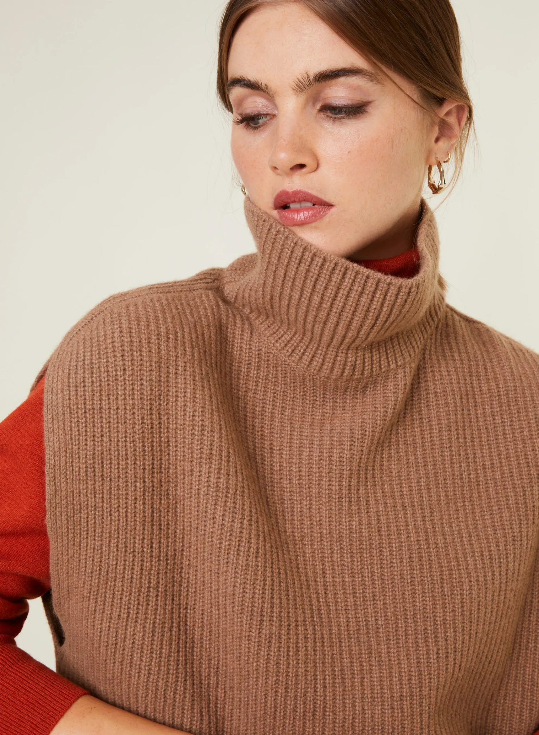 Maison Montagut Pull Col Montant Sans Manches En Cachemire Melange - Dalya>Femme Pulls