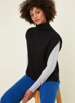 Maison Montagut Pull Col Montant Sans Manches En Cachemire Melange - Dalya><noscript><img width=