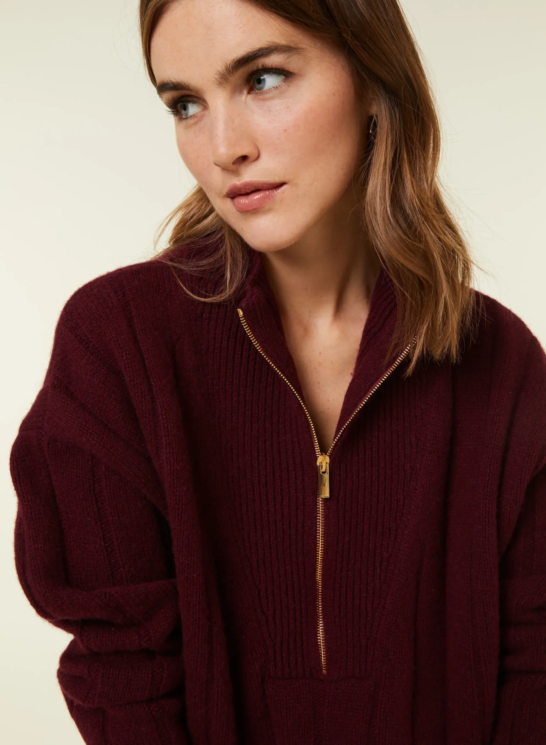 Maison Montagut Pull Col Montant Zippe En Cachemire Melange - Lodric>Femme Pulls