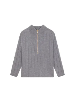 Maison Montagut Pull Col Montant Zippe En Cachemire Melange - Lodric><noscript><img width=