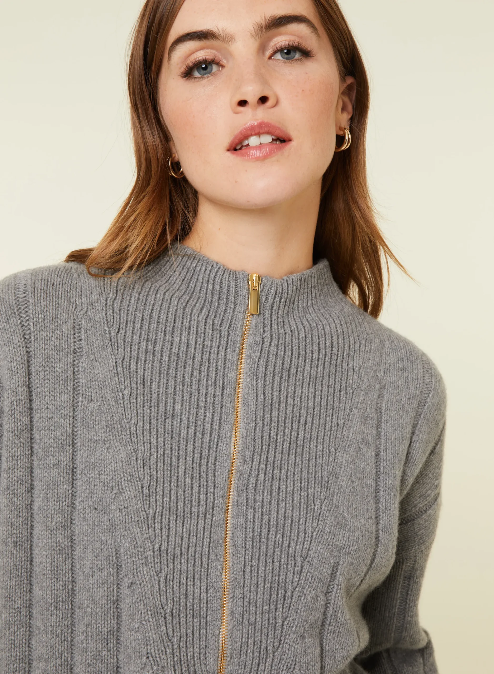 Maison Montagut Pull Col Montant Zippe En Cachemire Melange - Lodric>Femme Pulls