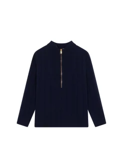 Maison Montagut Pull Col Montant Zippe En Cachemire Melange - Lodric><noscript><img width=